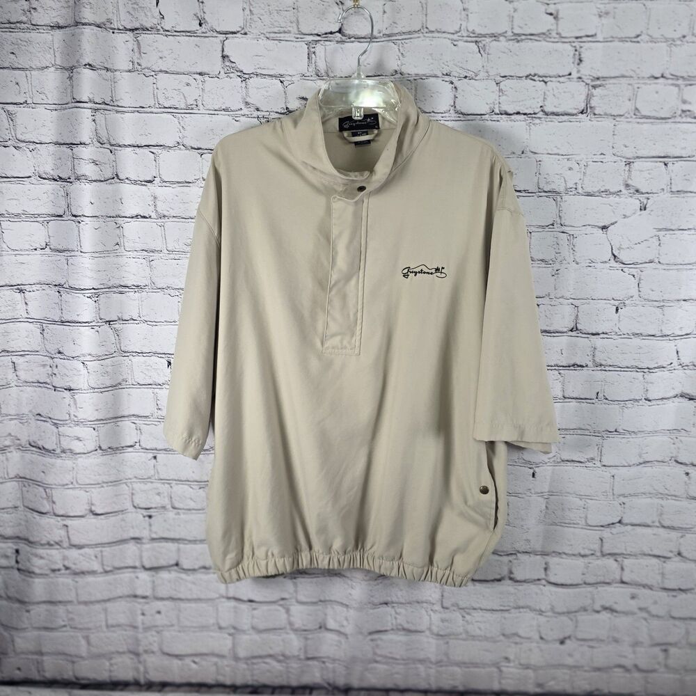 Greystone Beige Pullover XL Golf Logo Made in Peru Polyester